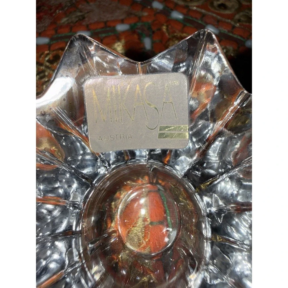 Mikasa Austria Clear Crystal‎ Snowflake Shaped Candle Holder Home Decor
